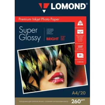Fotopaber Lomond Premium 260 g/m² A4 Super Glossy, 20 lehte