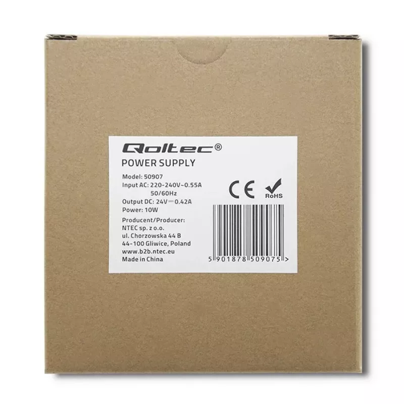 DIN rail power supply 10W, 24V, 0.42A, õhuke