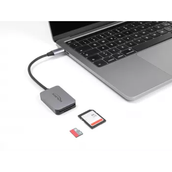 DeLOCK USB USB-C kaardilugeja Alumiinium SD Micro SD 5000 Mbit/s