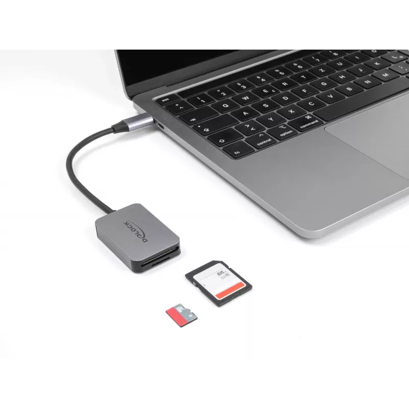 DeLOCK USB USB-C kaardilugeja Alumiinium SD Micro SD 5000 Mbit/s