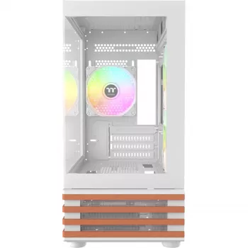 PC Micro Tower korpus THERMALTAKE View 170 WS ARGB Snow — Micro ATX, valge, 2x120mm küljel, 1x120mm taga, toiteplokk all, toetab 2.5 tolli/3.5 tolli