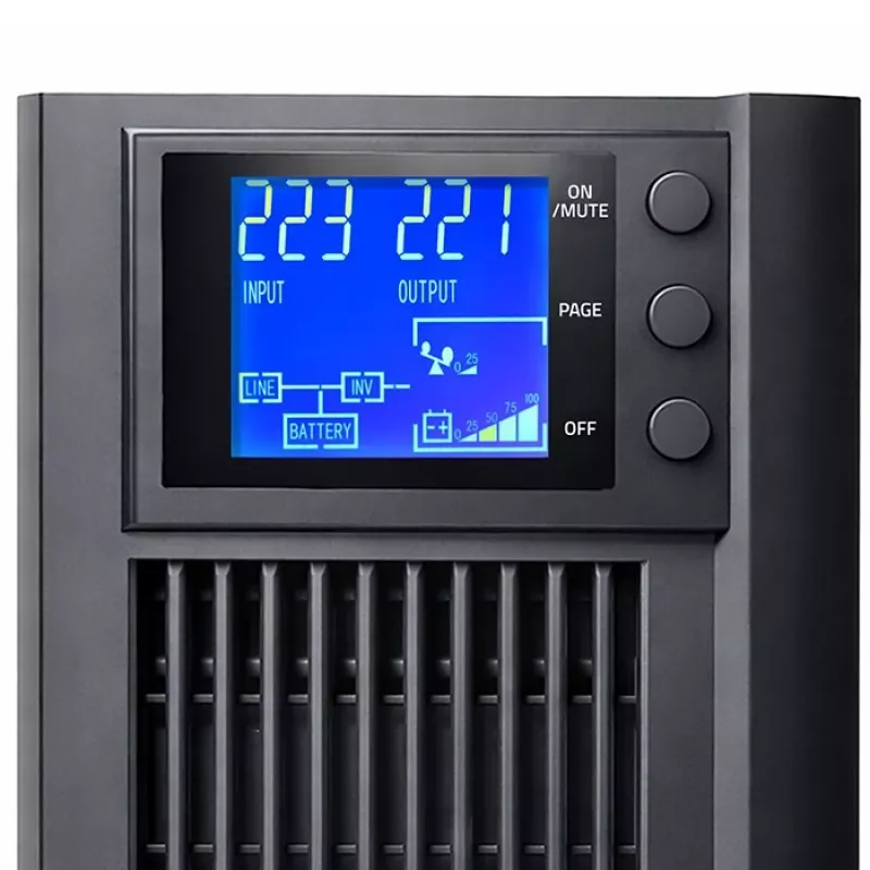 UPS QOLTEC Pure Sine Wave 1kVA 800W AVR-i ja LCD-ekraaniga
