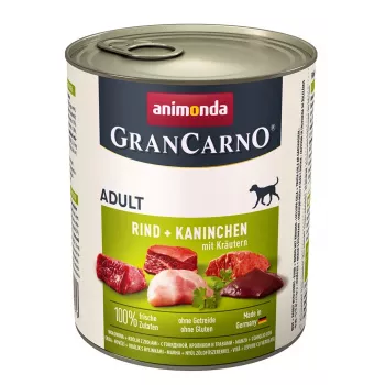 Märg koeratoit animonda GranCarno Veiseliha ja Küülik ürtidega 800 g, täiskasvanud, purk