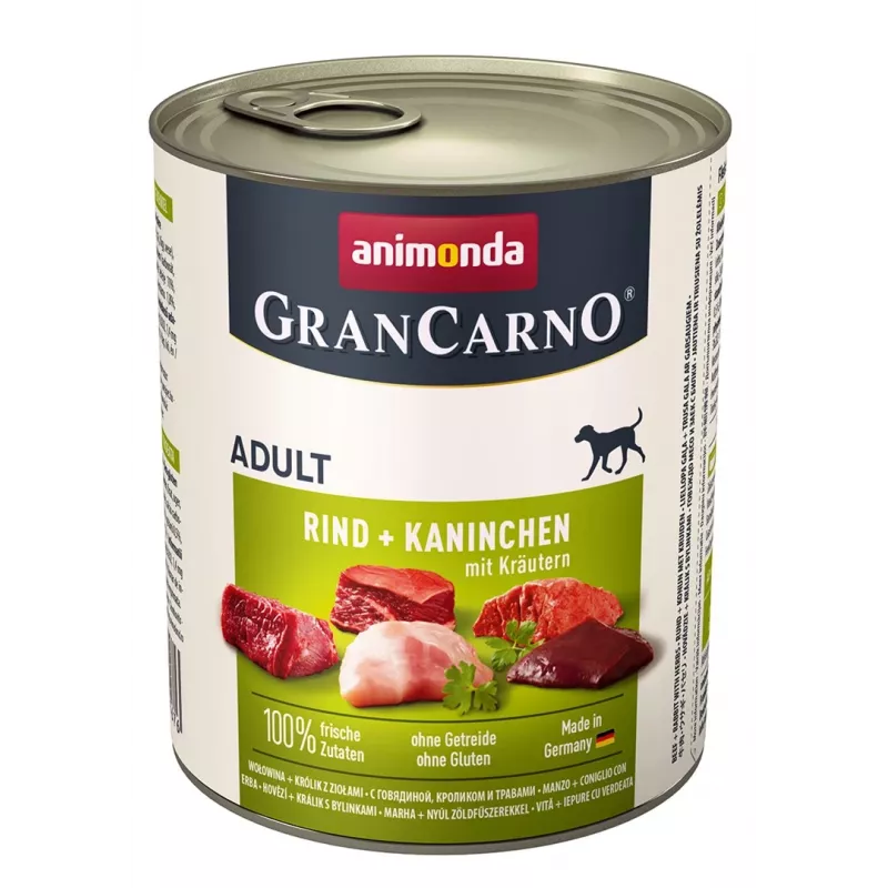 Märg koeratoit animonda GranCarno Veiseliha ja Küülik ürtidega 800 g, täiskasvanud, purk