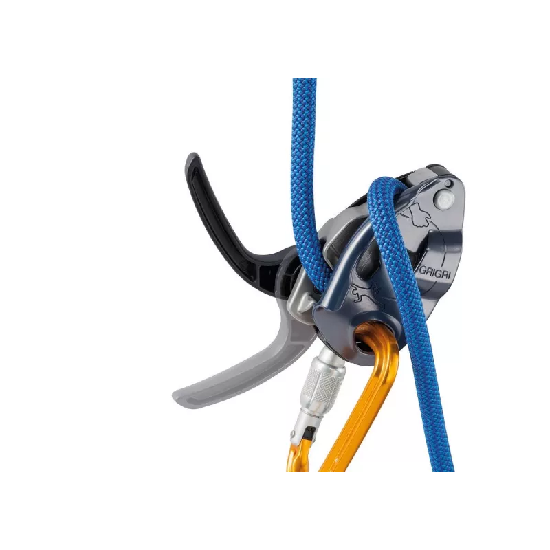 Tubular belay device Petzl GRIGRI – Aluminium and steel, 175 g, üksikpakend, red/oranž