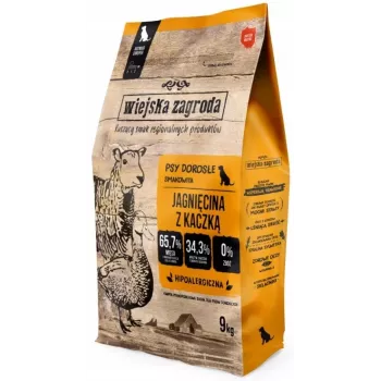Kuiv koeratoit wiejskazagroda Adult Small Lamb with Duck 9 kg — teraviljavaba, 34% valku, 23% rasva