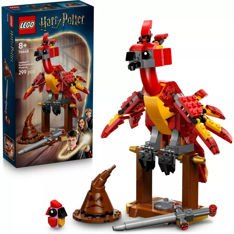 LEGO ehitatav Fawkes — Dumbledore'i fööniksi mudel 76448, 299 detaili, 160 mm kõrge, vanusele 8+