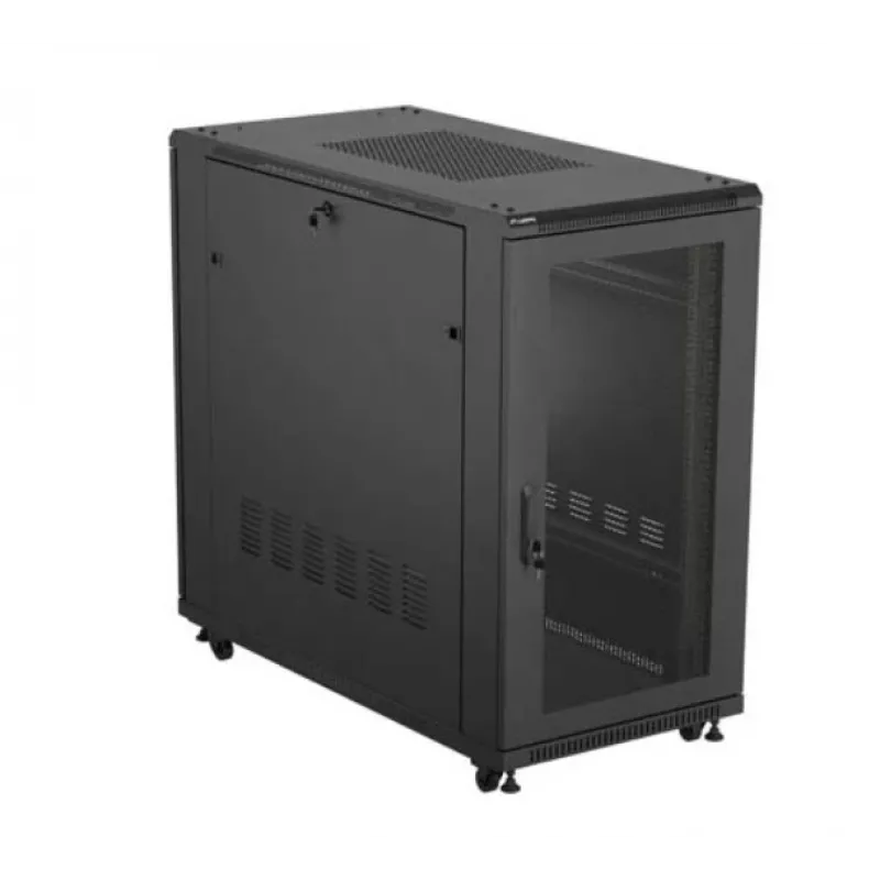 19-tolline rack-kapp LANBERG FF01-6222-23B 22U 600x1200 mm must perforeeritud ustega
