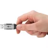 Ethernet-kaabel USB-A 3.2 Gen1 pistik > RJ-45 pistik, LAN-adapter must/hõbedane, 1,5 meetrit, punutud tekstiilümbrisega