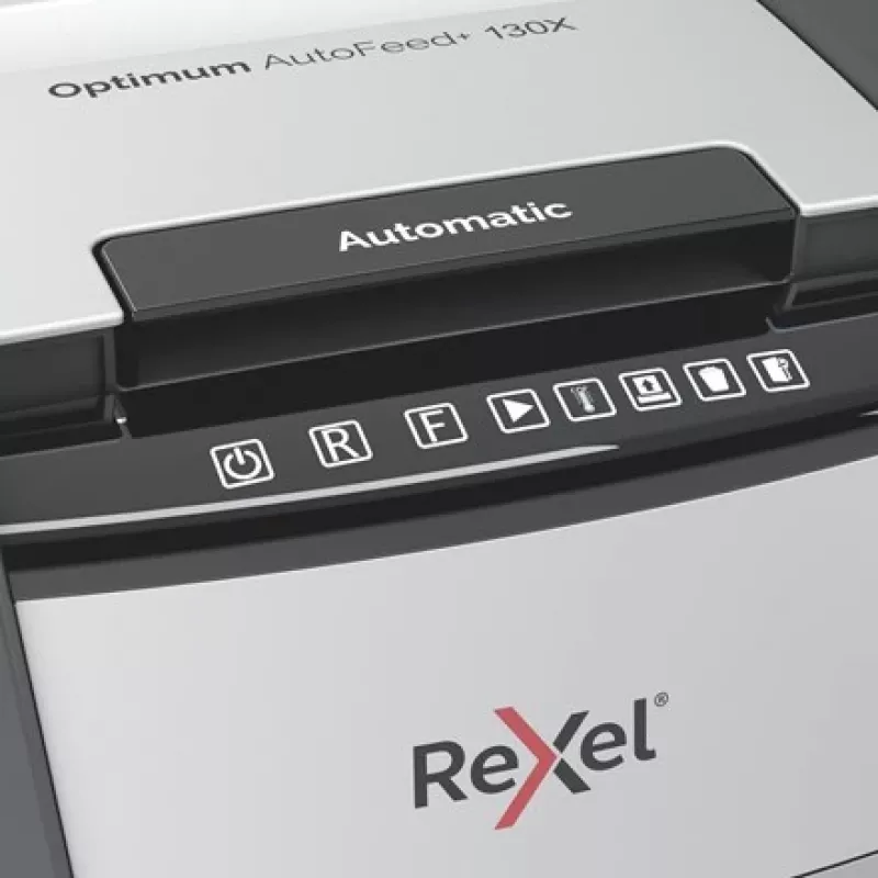 Rexel Optimum AutoFeed+ 130X paberipurustaja Ristpurustamine 55 dB 22 cm Must, Hõbedane