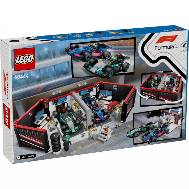 LEGO CITY 60444 F1 Garaaž ning Mercedes-AMG ja Alpine autod