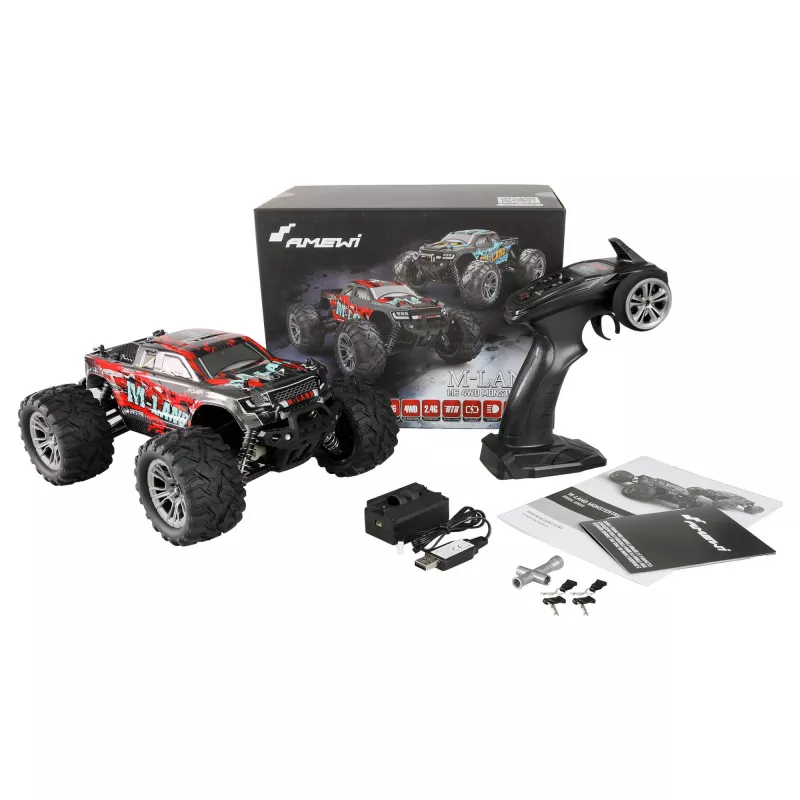 Amewi M-Land Monstertruck 48km/h 4WD 1 16 RTR Punane (22622)