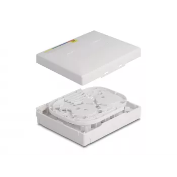 DeLOCK optilise kiu ühenduskarp FTTH seinale paigaldatav 4 x SC Simplex LC Duplex valge