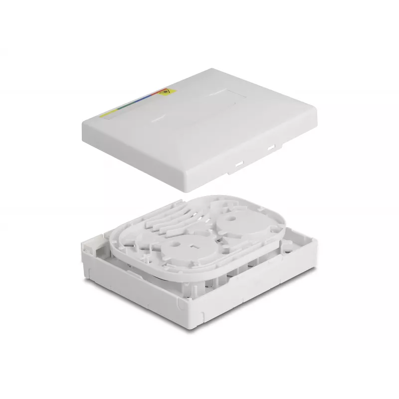 DeLOCK optilise kiu ühenduskarp FTTH seinale paigaldatav 4 x SC Simplex LC Duplex valge
