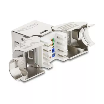 DeLOCK Keystone-moodul RJ45 pesa LSA-le Cat.6A metallriiv tööriistavaba 90° nurgaga varjestatud