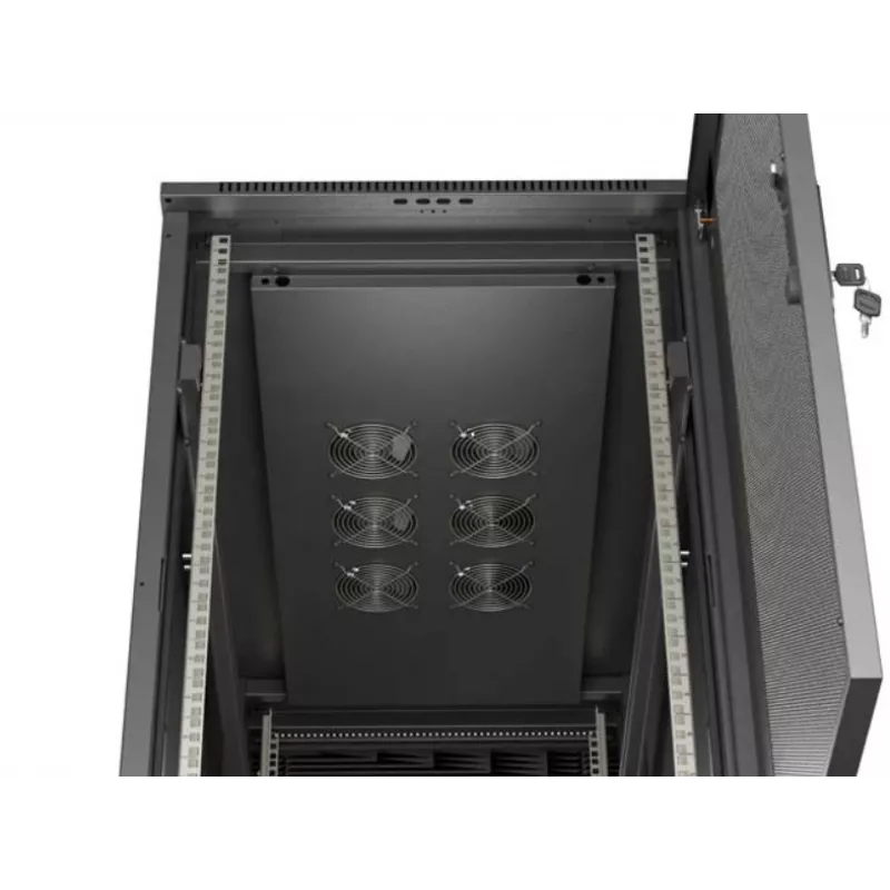 19-tolline rack-kapp LANBERG FF01-6222-23B 22U 600x1200 mm must perforeeritud ustega