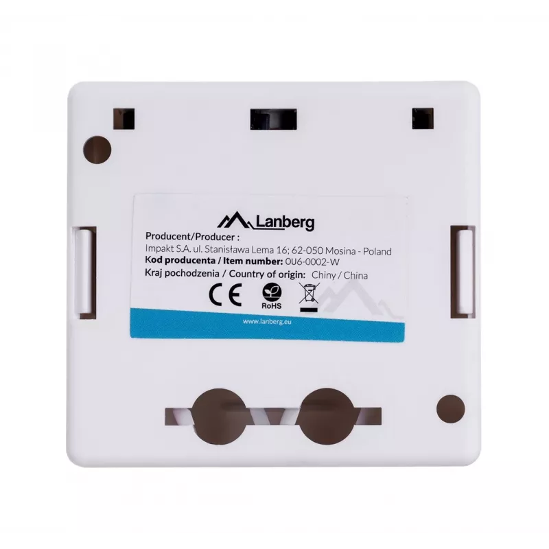 LANBERG Outlet Box RJ-45 Cat6 OU6-0002-W valge, 2 pesa, 30×54×57 mm