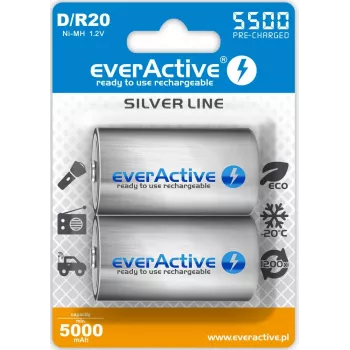 Laetav aku everActive EVHRL20-5500 D NiMH 1,2 V 5500 mAh, 2 tk pakend