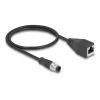 DeLOCK M12 adapterkaabel D-kodeeringuga 4-pin isane RJ45 emasele 50 cm