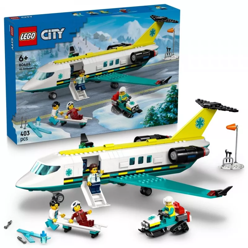 LEGO City päästelennuk 60465 – väike päästelennuki ehituskomplekt, 403 detaili, 4 minifiguuri, vanusele 6+
