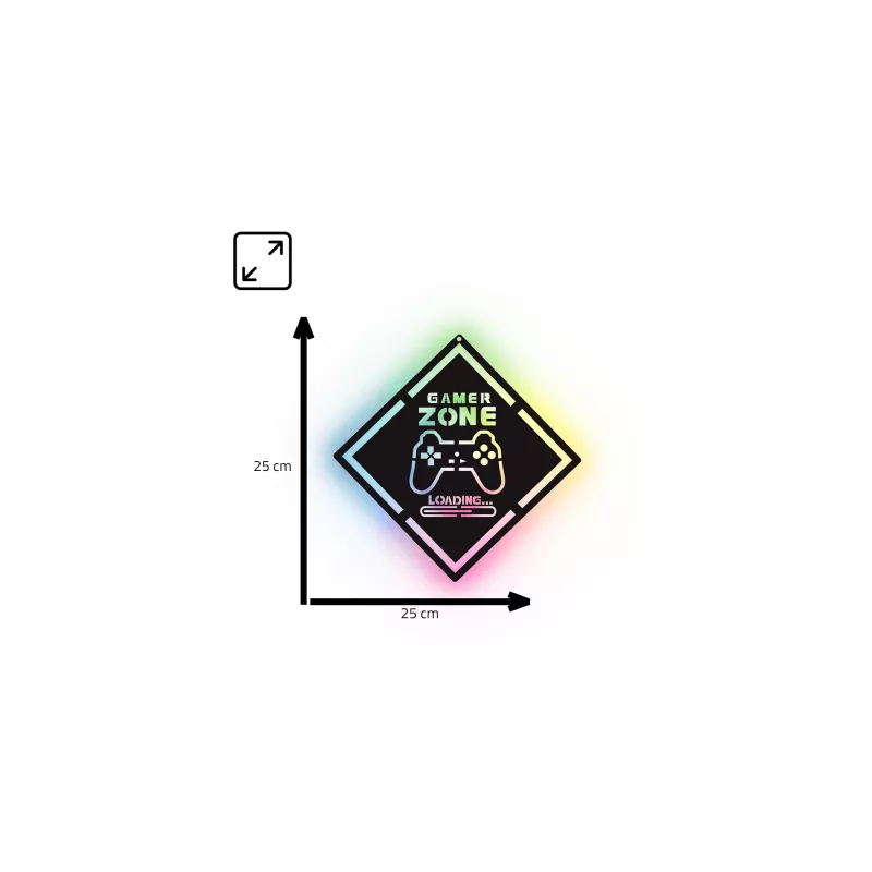 LED-neoonsilt MANTA MASNL132RGB Style Neon Lights GAMER ZONE, RGB-valgustusega seinadekoor