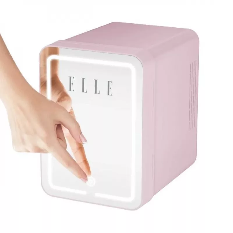 Minikülmik LED-meigipeegliga Elle ESDAFX04PUEU 4 L, lilla