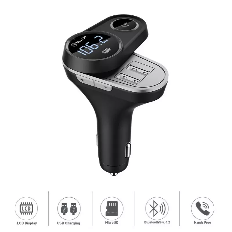 FM-saatja Tellur FMT-B5 USB 3.0 5-pordiga, mudel FMT-B5, must