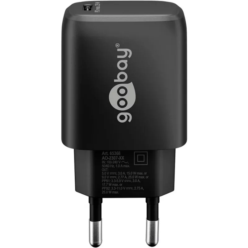 Goobay 65367 Charger Indoor AC for Laptop Smartphone Tablet Must