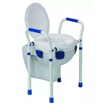 Tualettpoti kate Aston Clipper VII 500431 — reguleeritav meditsiiniline tualettiste, polüpropüleen, alumiiniumist/terasest raam, siseläbimõõt 25×21 cm
