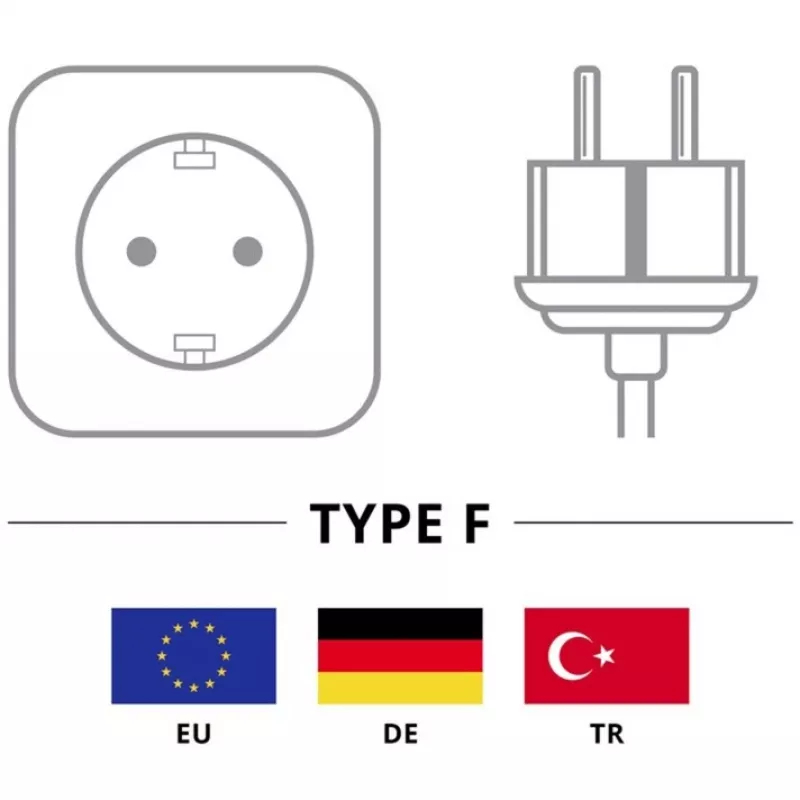Goobay Kaltgerte-Anschlusskabel C13 > Schutzkontakt-Stecker (schwarz, 1,5 Meter, abgewinkelter Stecker)