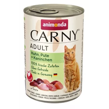 ANIMONDA Carny Adult Chicken, turkey, rabbit - märg kassitoit - 400g