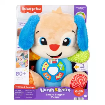Interaktiivne õppemänguasi MATTEL Fisher-Price Learn & Laugh Puppy JFD27 — tuled, helid, nupud varajaseks õppimiseks