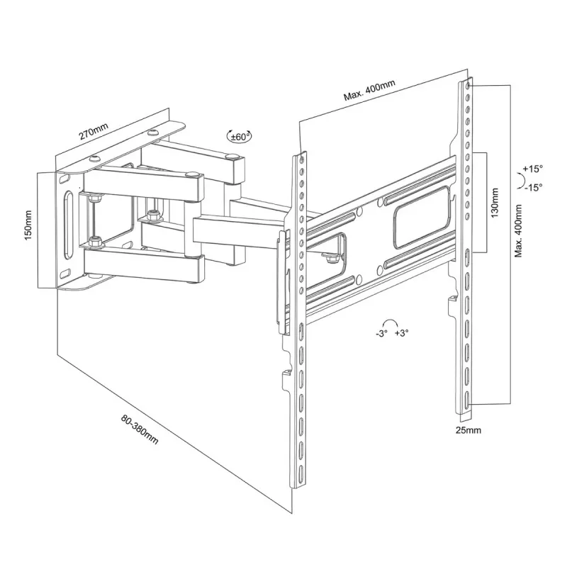 TV kronstein 21-75' 50kg, MC-788