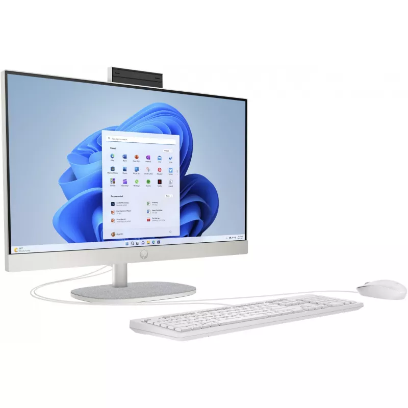 HP 24-cr0006ng - Kõik-ühes (terviklahendus) - Ryzen 5 7520U / 2,8 GHz - RAM 16 GB - SSD 512 GB - NVMe - Radeon 610M - 1GbE, Wi-Fi 6, Bluetooth 5.3 - WLAN: 802.11a/b/g/n/ac/ax, Bluetooth 5.3 - Windows 11 Home - valge