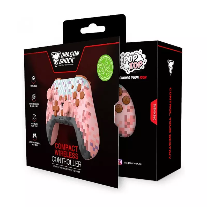 Dragonshock Controller Poptop juhtmevabad kuubikud roosa lüliti