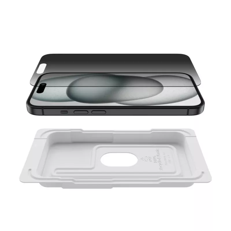 Ekraanikaitse Belkin ScreenForce iPhone 16 jaoks karastatud klaas privaatsusfiltriga