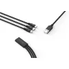 USB 3-in-1 laadimis-/andmekaabel Devia Kintone Series — Lightning, Micro-USB, USB-C, 1,2 m, must