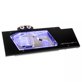 Watercool täiskattega GPU veeblokk Heatkiller IV Radeon RX 5700 / XT jaoks, akrüül + nikkel, RGB, must