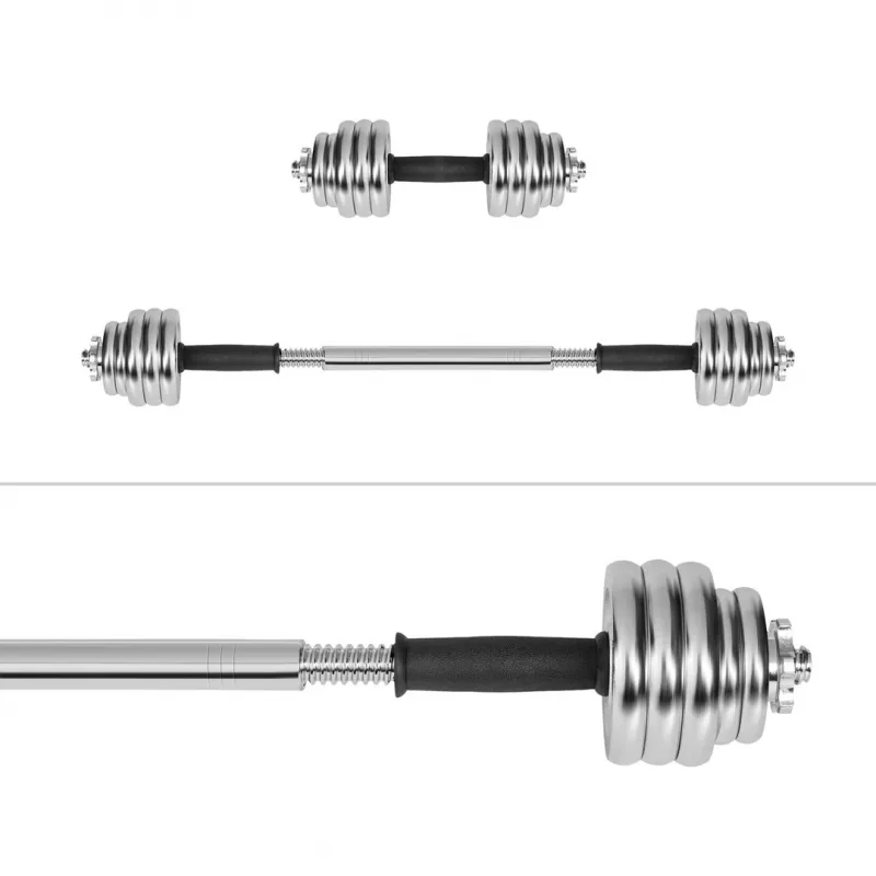 REBEL ACTIVE kroomitud reguleeritavad hantlid kohvris 15 kg kangiga