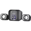 Laua 2.1 kõlarid DEFENDER V13 — 11 W RMS (6 W satelliidid, 5 W bassikõlar), USB-toitega, 3,5 mm sisend, must