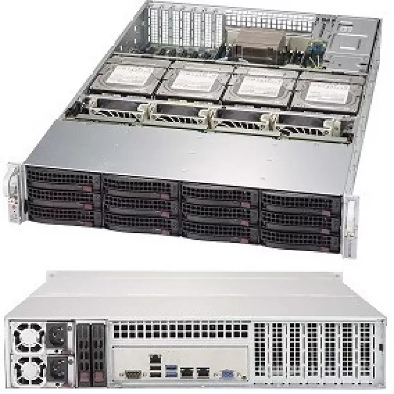 Super Micro Supermicro SC829 HE1C4-R1K02LPB - Rack - rack-mountable - 2U - verbessertes, erweitertes ATX - SATA/SAS - Hot-Swap 1000 Watt - Must (CSE-829HE1C4-R1K02LPB)