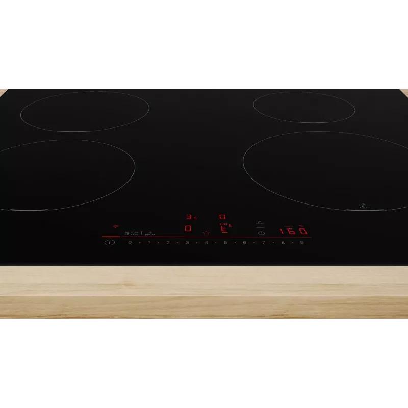 Built-In Hob Bosch PUE611HC1E, Induction, 4 Cooking Zones, PerfectFry Plus, Home Connect, Võimsus Boost , 60cm, Must