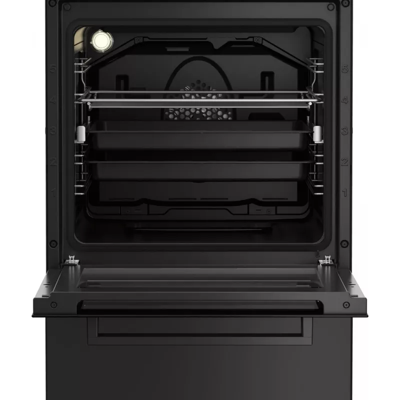 Eraldiseisev pliit BEKO FSM52331DBDS, gaasipliit 4 põletiga (2900/2000/2000/1000 W), elektriahi 60 L, 60 cm, energiaklass A, must