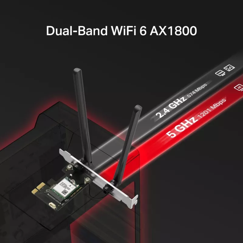 Traadita USB-adapter MERCUSYS MA70XE AX1800 Bluetooth 5.4-ga — Wi‑Fi 6 (AX1800)