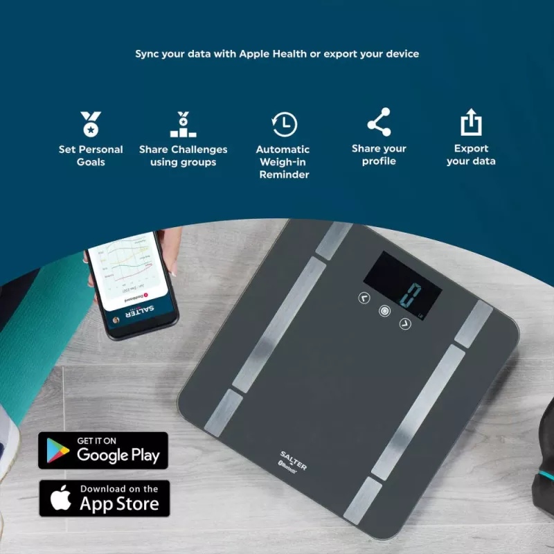 Salter SA00655FEU6 nutikaal Bluetooth-kehakoostise mõõtmiseks