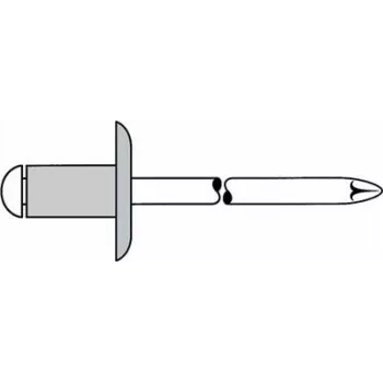 Pime need GESIPA 1454123 Al/St 5x16 mm suur äärik K14 10,0–12,0 mm jaoks, pakk 250 tk
