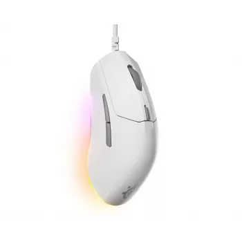Mänguhiir STEELSERIES Rival 3 Gen 2 — optiline, 8500 DPI, juhtmega USB Type-A, paremakäeline, valge, 77 g
