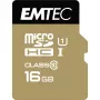 EMTEC Gold+ - Mälu kaart (SD-adapter kaasas) - 16GB - Class 10 - microSD - Kuldne (ECMSDM16GHC10GP)