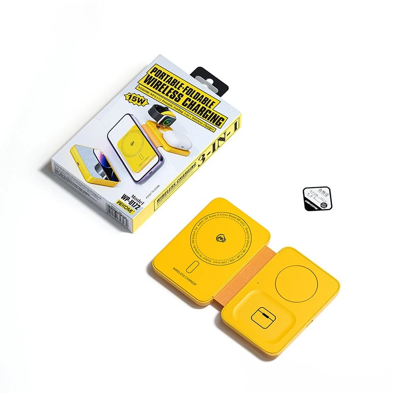 Juhtmeta laadija 3in1 WEKOME MagSafe + peegel (juhtmeta, 3-ühes)
