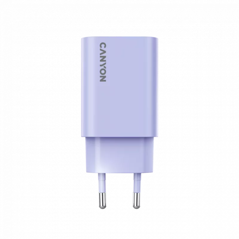 Seinalaadija CANYON OnCharge 30CL, 30 W USB-C PD, 1x PD-väljund, EL-pistik, lilla